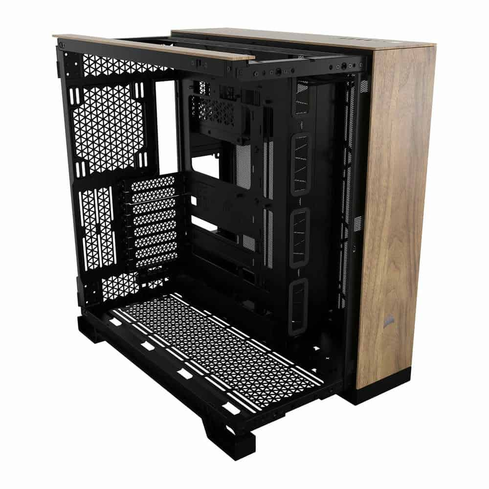 (image for) Corsair 6500X Black/Walnut Dual Chamber Tempered Glass Mid Tower PC Case